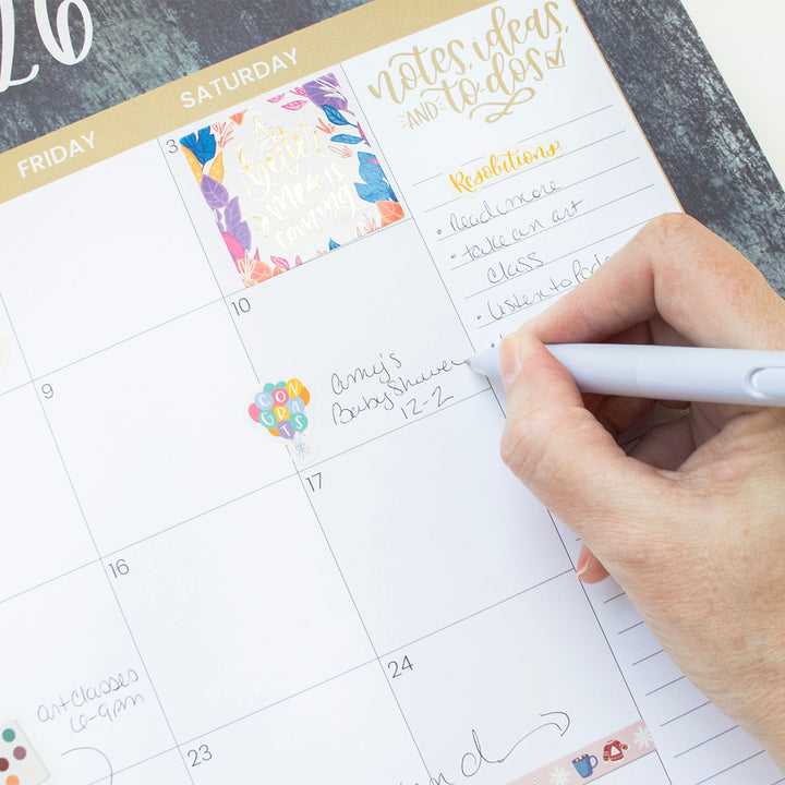 2026 Desk & Wall Calendar, 16" x 21", Watercolor
