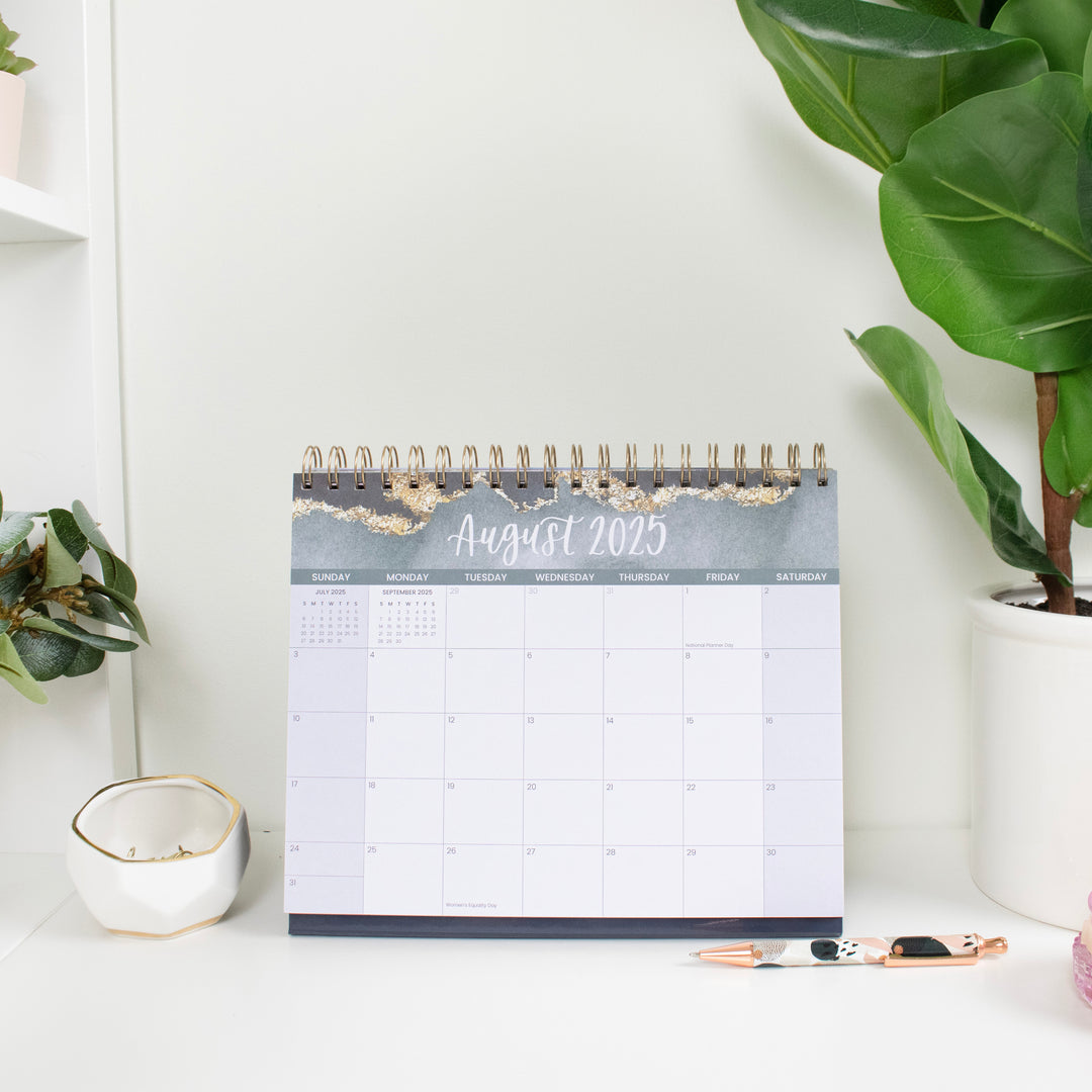 2025-2026 19 Month Standing Flip Desk Calendar, 8" x 10", Watercolor