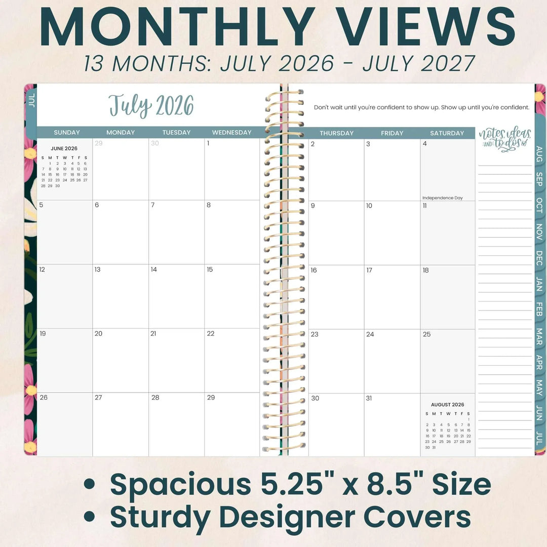 2026-27 Soft Cover Planner, 5.5" x 8.25" | Blooming Wildly - bloom daily planners