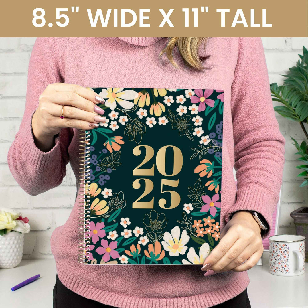 2025 Soft Cover Planner, 8.5" x 11", Blooming Wildly