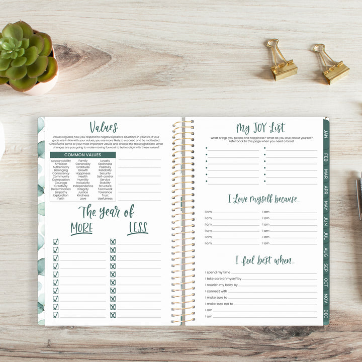 2025 Soft Cover Planner, 5.5" x 8.25", Boho Greenery