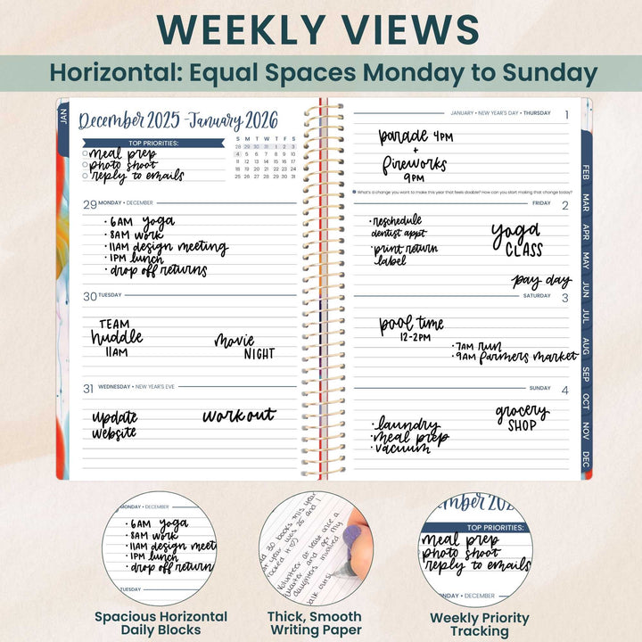 2026 Soft Cover Planner, 5.5" x 8.25", Brilliant Brushstrokes