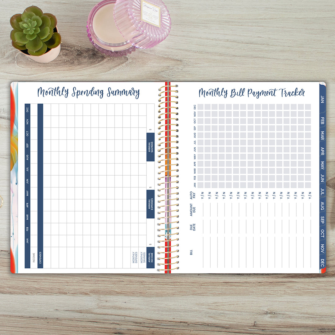 2026 Soft Cover Planner, 8.5" x 11", Brilliant Brushstrokes
