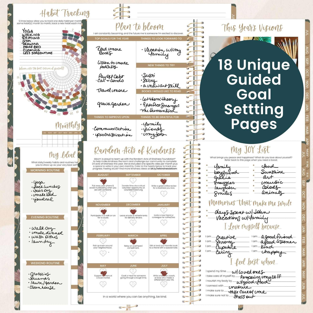 2026-27 Soft Cover Planner, 5.5" x 8.25" | Butterfly Garden - bloom daily planners