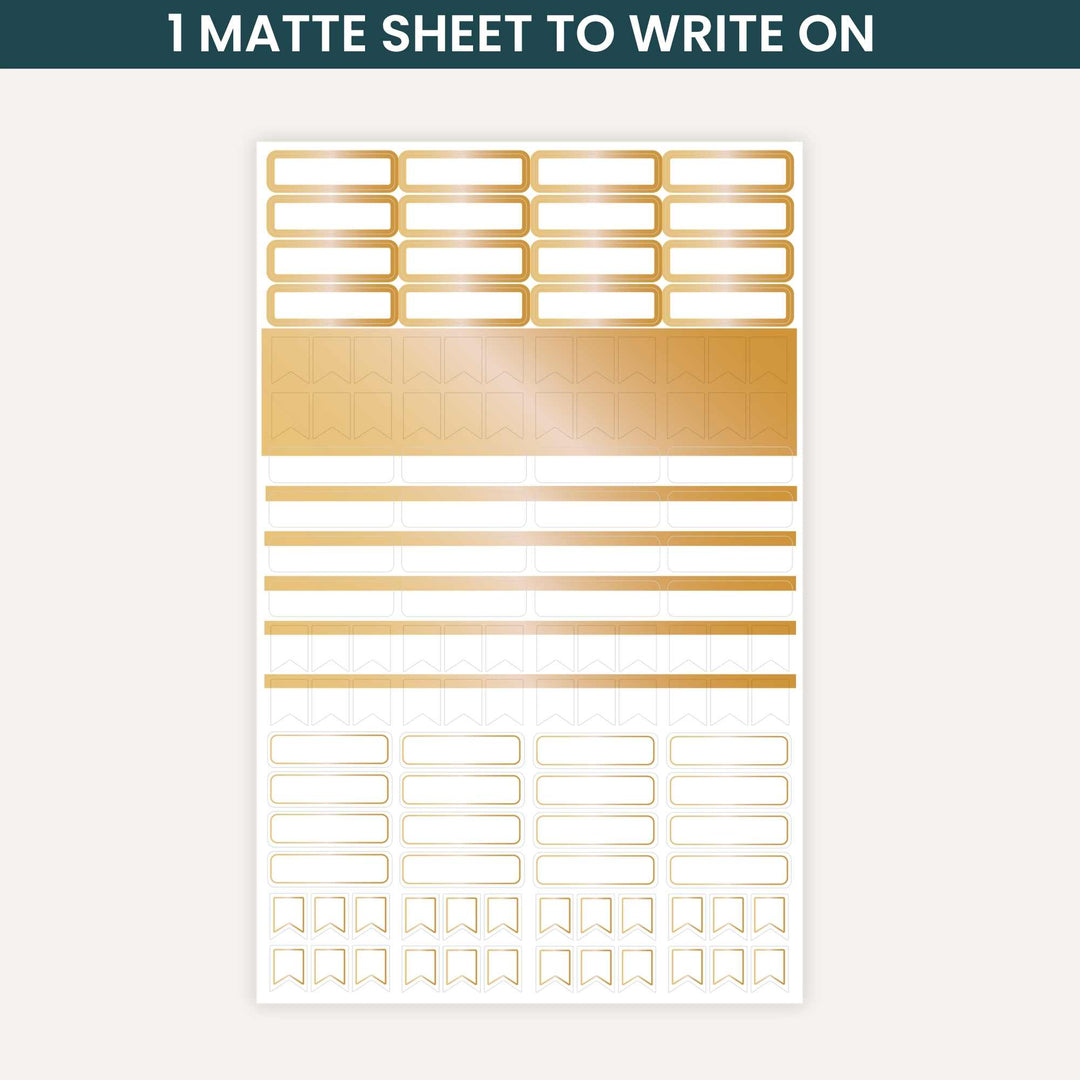 Planner Stickers | Calendar Essentials | Gold Foil on Clear - bloom daily planners
