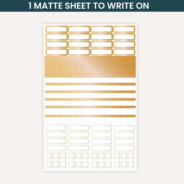 Planner Stickers | Calendar Essentials | Gold Foil on Clear - bloom daily planners
