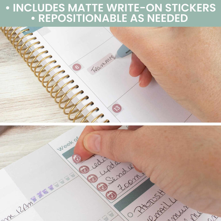 Planner Stickers, Calendar Essentials Pack, Retro Rainbow