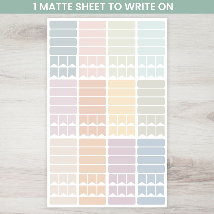 Planner Stickers, Calendar Essentials Pack, Retro Rainbow