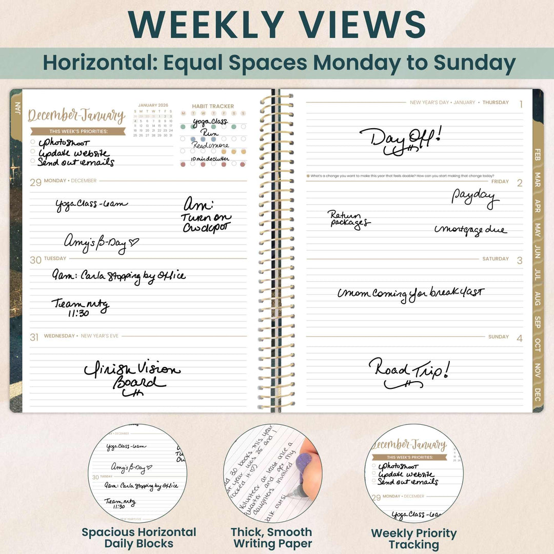 2026 Soft Cover Planner, 8.5" x 11", Celestial Skies