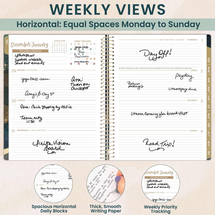 2026 Soft Cover Planner, 8.5" x 11", Celestial Skies