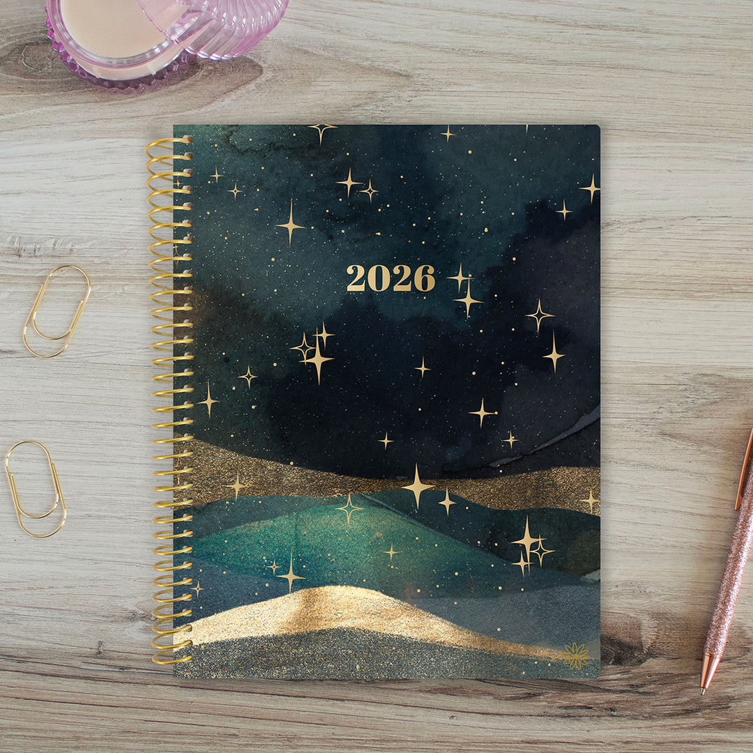 2026 Soft Cover Planner, 8.5" x 11", Celestial Skies