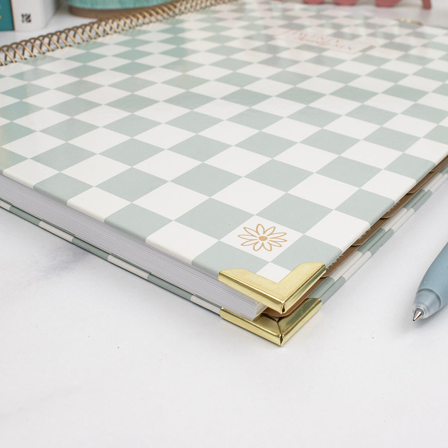 2026 Hard Cover Planner, 8.5" x 11", Checkered