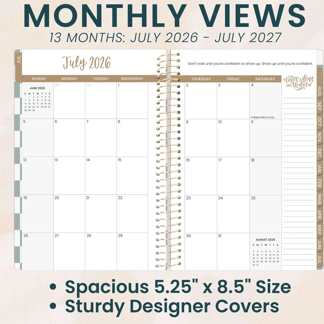 2026–27 Soft Cover Planner, 5.5" x 8.25" | Checkered - bloom daily planners