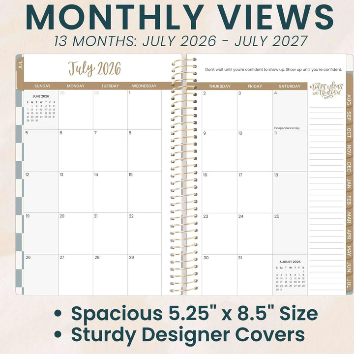 2026–27 Soft Cover Planner, 5.5" x 8.25" | Checkered - bloom daily planners