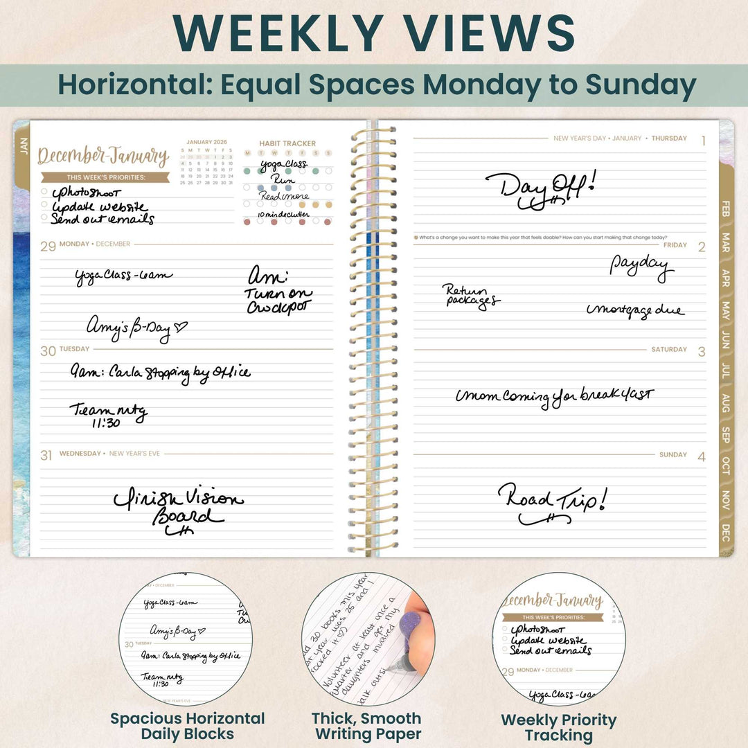 2026 Soft Cover Planner, 8.5" x 11", Coastal Calm