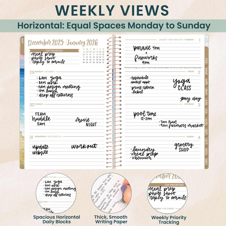 2026 Soft Cover Planner, 5.5" x 8.25", Coastal Calm