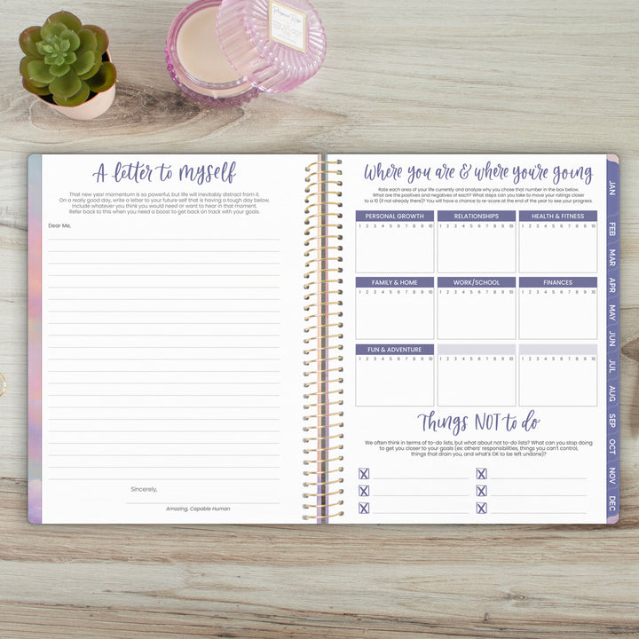 2025 Soft Cover Planner, 8.5" x 11", Cotton Candy Clouds