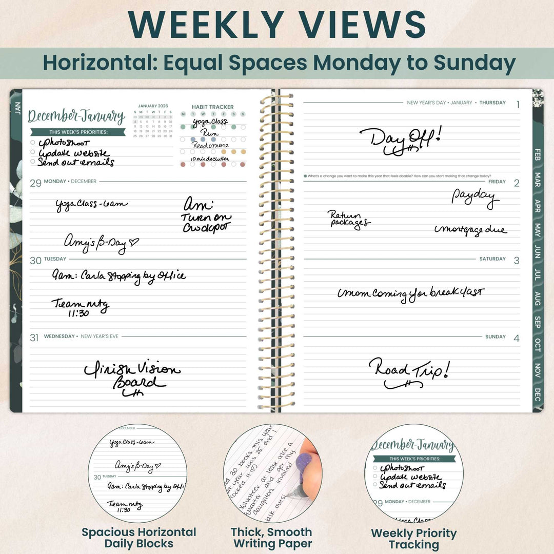 2026 Soft Cover Planner, 8.5" x 11", Eucalyptus, Green