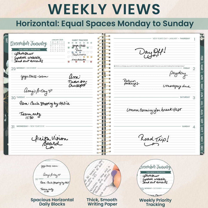 2026 Soft Cover Planner, 8.5" x 11", Eucalyptus, Green