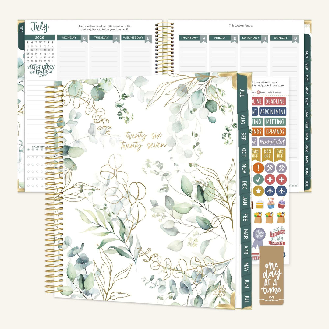 2026–27 Vision Goal Planner, 7.5" x 9" | Eucalyptus - bloom daily planners