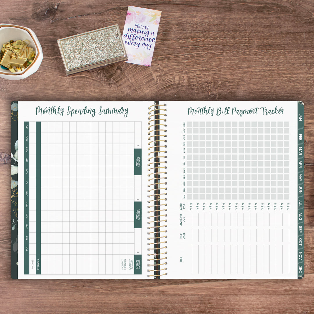 2025 Soft Cover Planner, 8.5" x 11", Eucalyptus, Green