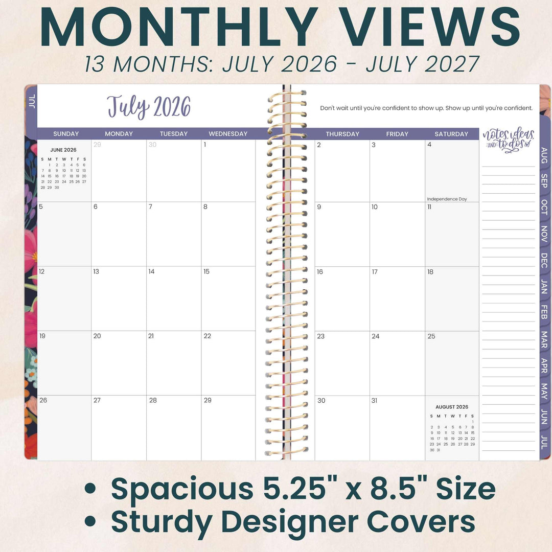 2026–27 Soft Cover Planner, 5.5" x 8.25" | Floral Fiesta - bloom daily planners