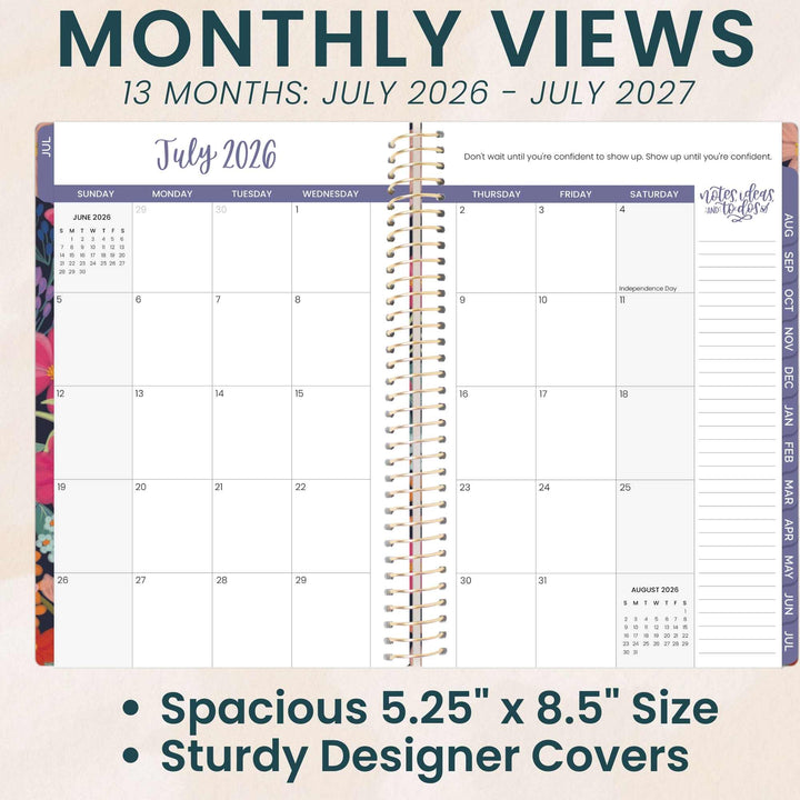 2026–27 Soft Cover Planner, 5.5" x 8.25" | Floral Fiesta - bloom daily planners