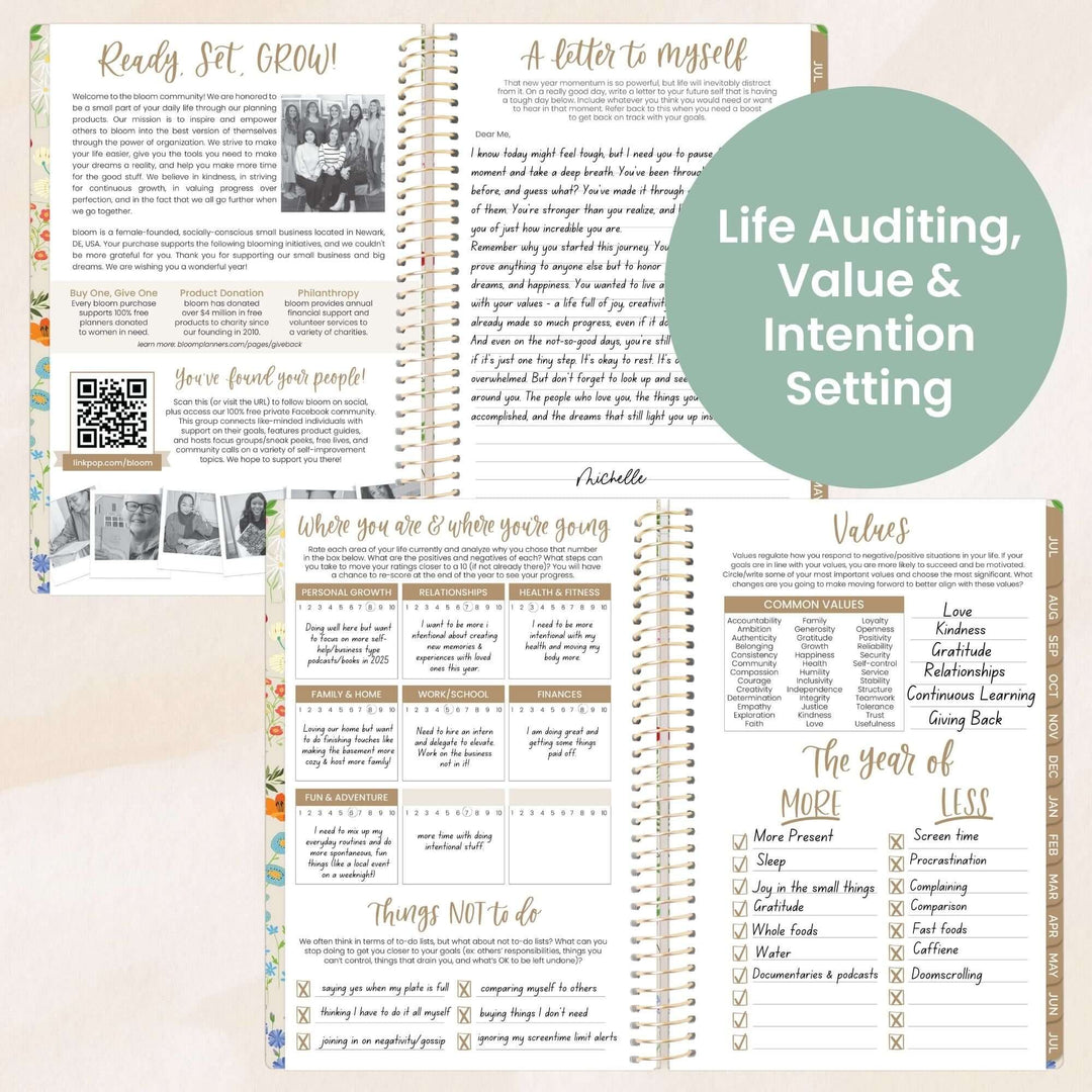2025-26 Soft Cover Planner, 5.5" x 8.25", Garden Party, Beige
