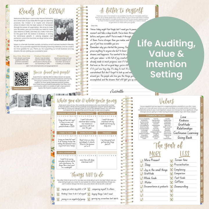 2025-26 Soft Cover Planner, 5.5" x 8.25", Garden Party, Beige