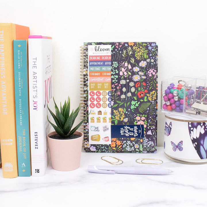 2026 Soft Cover Planner, 5.5" x 8.25", Garden Party, Navy