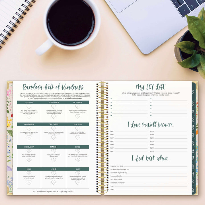 2025-26 Vision Planner, 7.5" x 9", Garden Party, Beige
