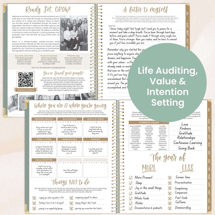 2025-26 Hard Cover Planner, 8.5" x 11", Green Linen