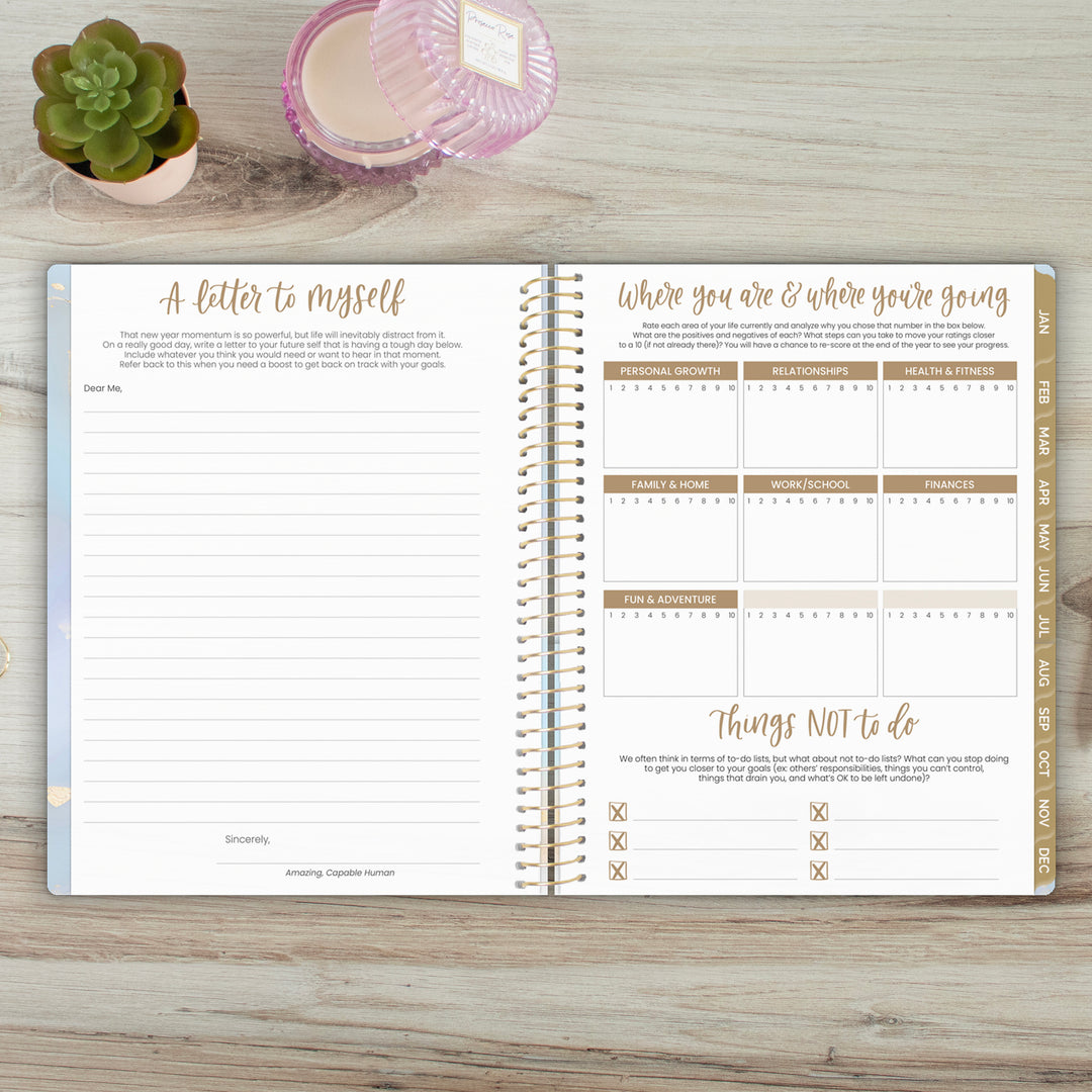 2025 Soft Cover Planner, 8.5" x 11", Iridescent Opal