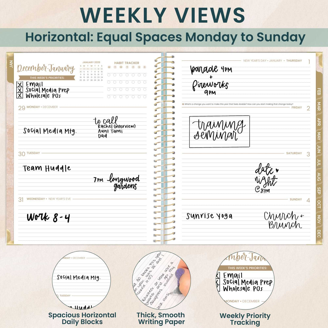 2026 Hard Cover Planner, 8.5" x 11", Ocean Oasis