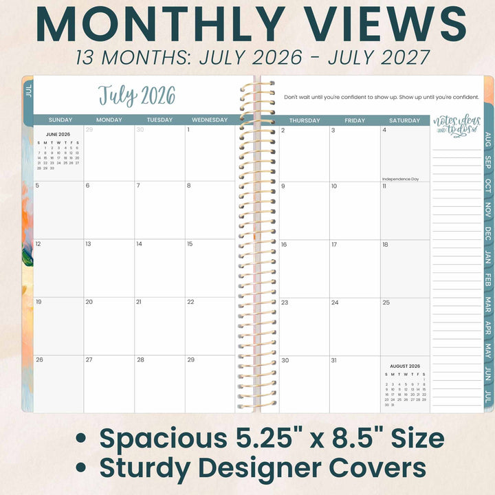 2026–27 Soft Cover Planner, 5.5" x 8.25" | Painted Peonies - bloom daily planners