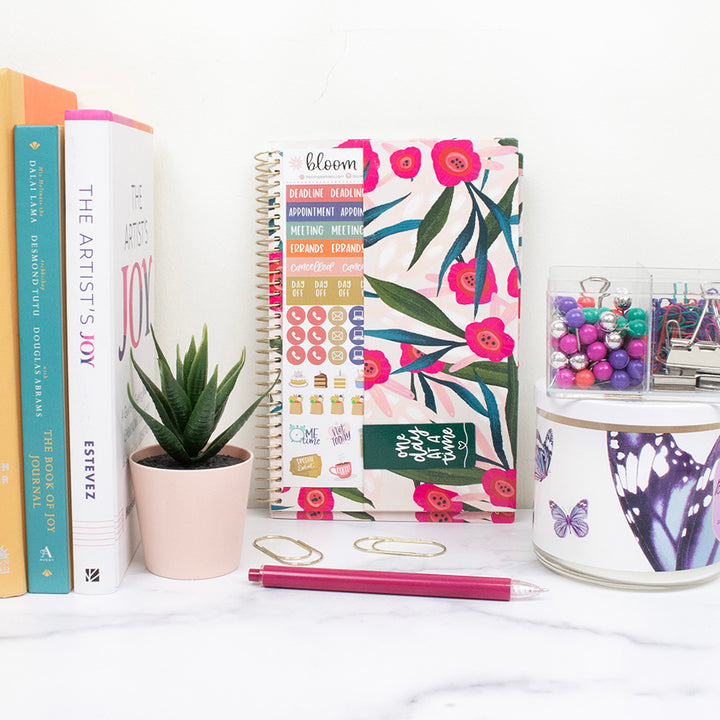 2026 Soft Cover Planner, 5.5" x 8.25", Pink Poppies