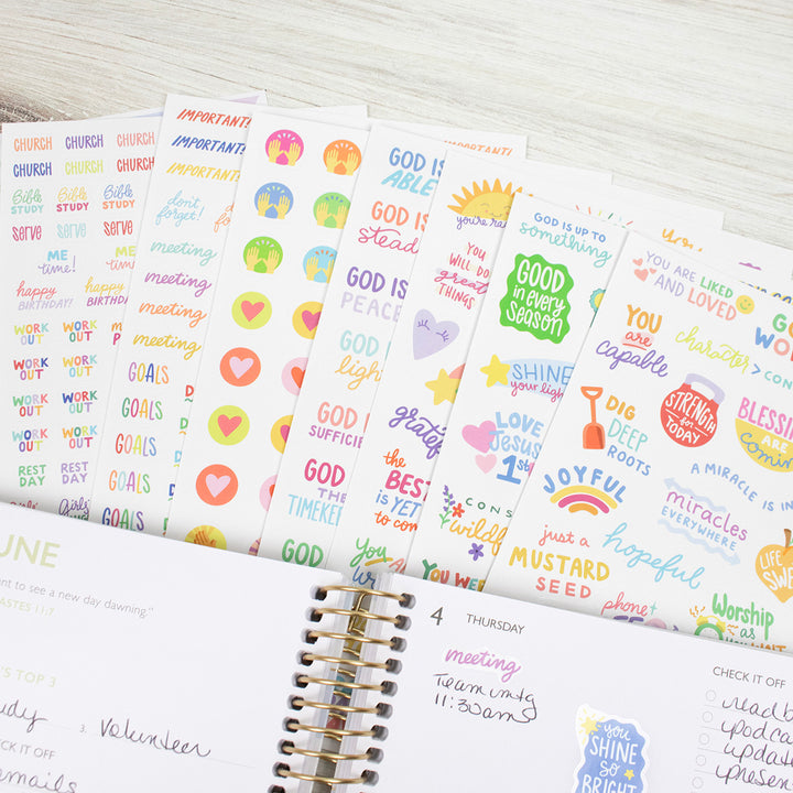 Planner Stickers, Cleerely Stated x bloom, Rooted in Faith Pack