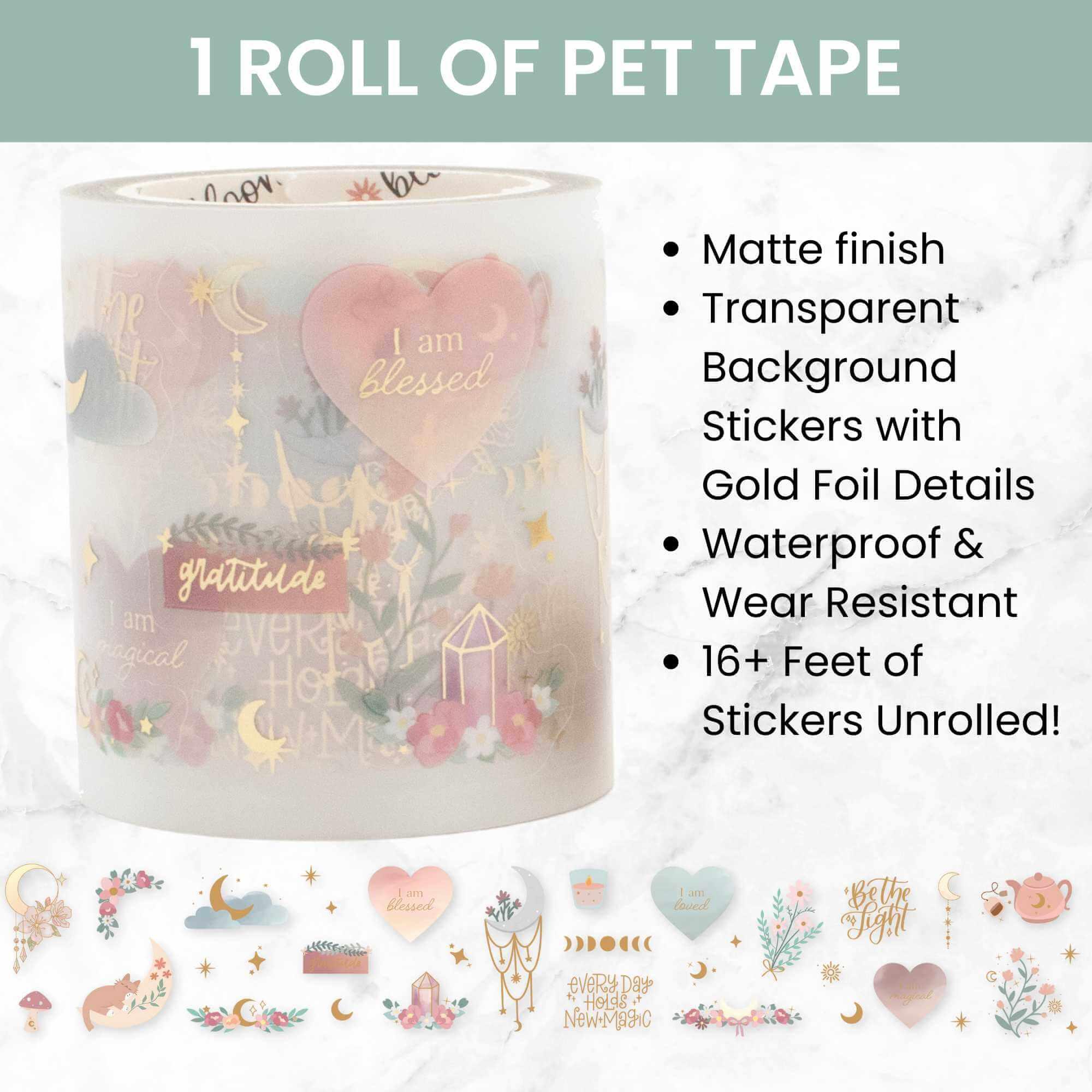 Set 6 Rotoli Di Washi Tape Adesivi In PET Per Scrapbooking – Tema Piante In Vaso, Estetici, Decorativi