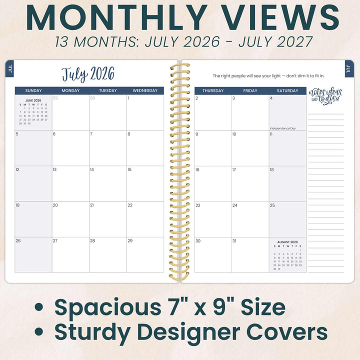 2026–27 Daisy Column Academic Planner, 7" x 9" | Stargaze - bloom daily planners