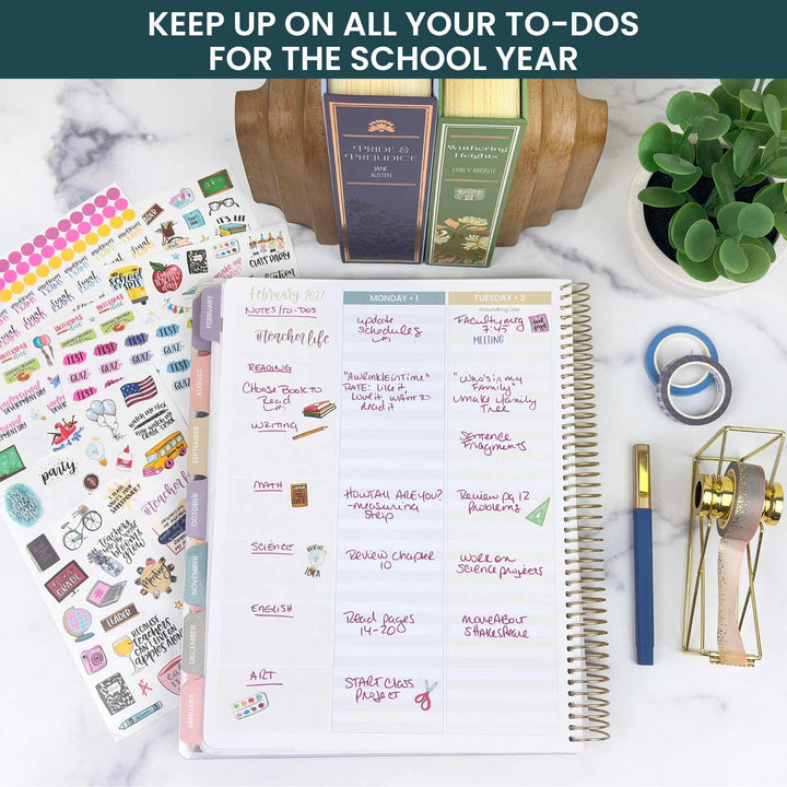 Planner with to-do list on a desk with stationery items