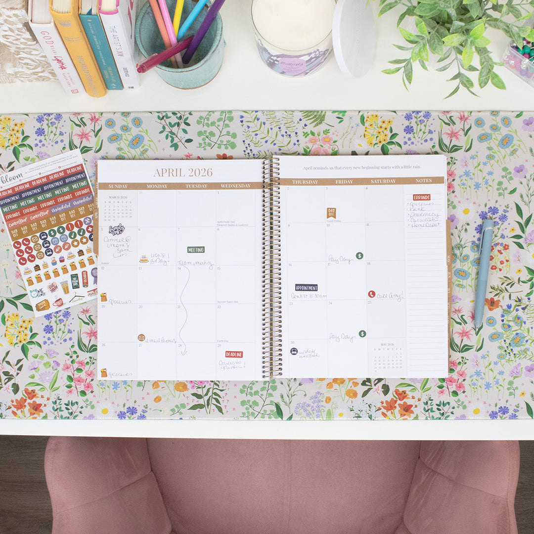 2026 Timed Vertical Weekly Planner, 8.5" x 11", Interchangeable Cover