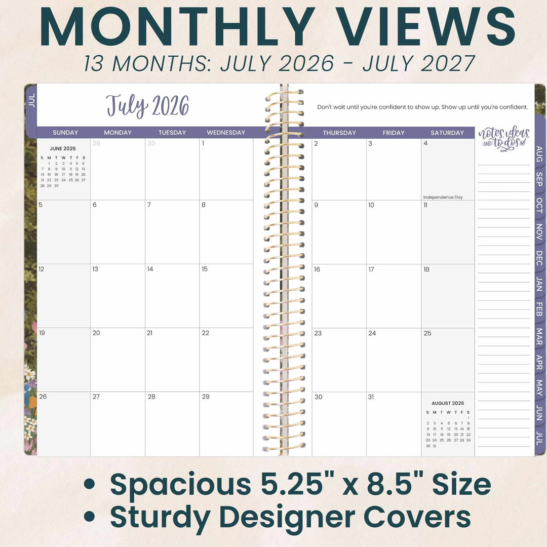2026–27 Soft Cover Planner, 5.5" x 8.25" | Wildflower Mountainside - bloom daily planners