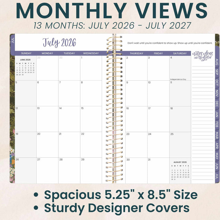 2026–27 Soft Cover Planner, 5.5" x 8.25" | Wildflower Mountainside - bloom daily planners