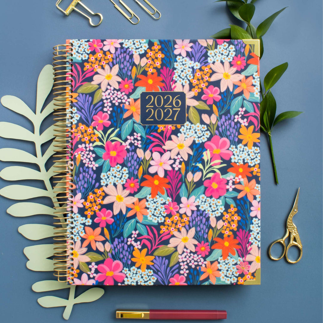 2026–27 Hard Cover Planner, 8.5" x 11" | Floral Fiesta - bloom daily planners