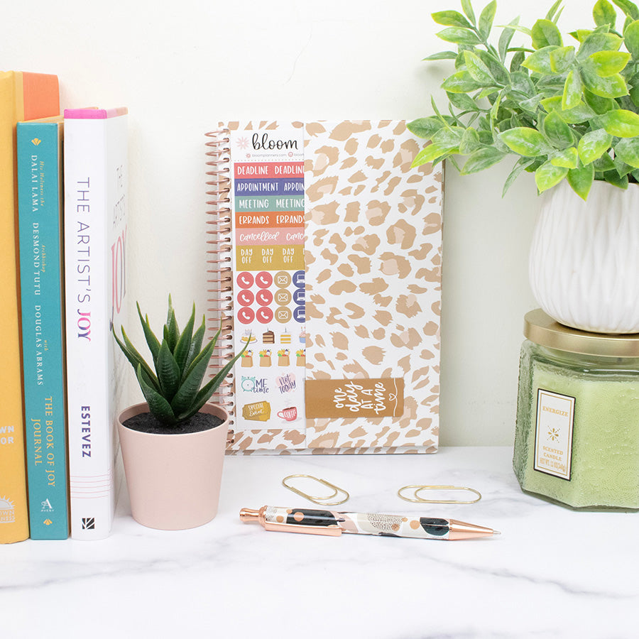 2026 Soft Cover Planner, 5.5" x 8.25", Tan Leopard
