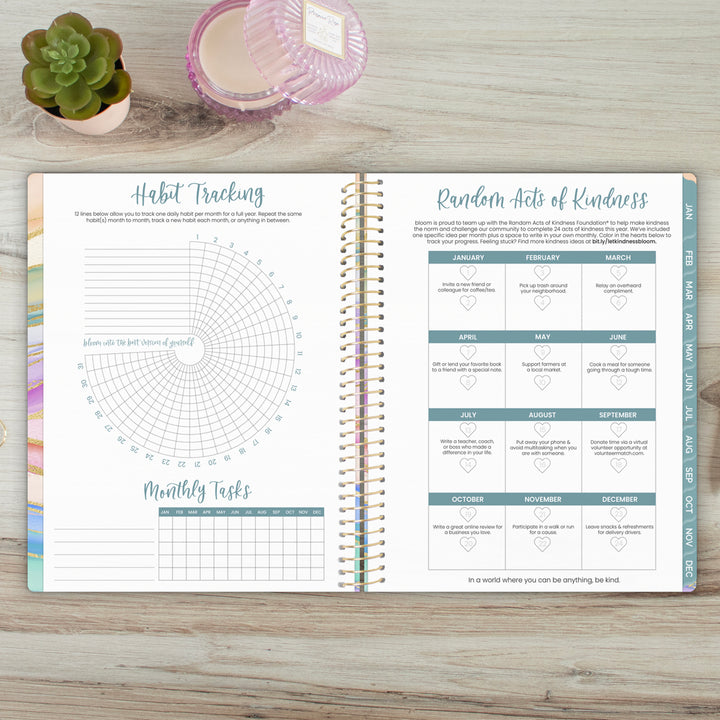 2025 Soft Cover Planner, 8.5" x 11", Watercolor Waves