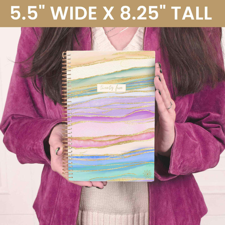 2025 Soft Cover Planner, 5.5" x 8.25", Watercolor Waves