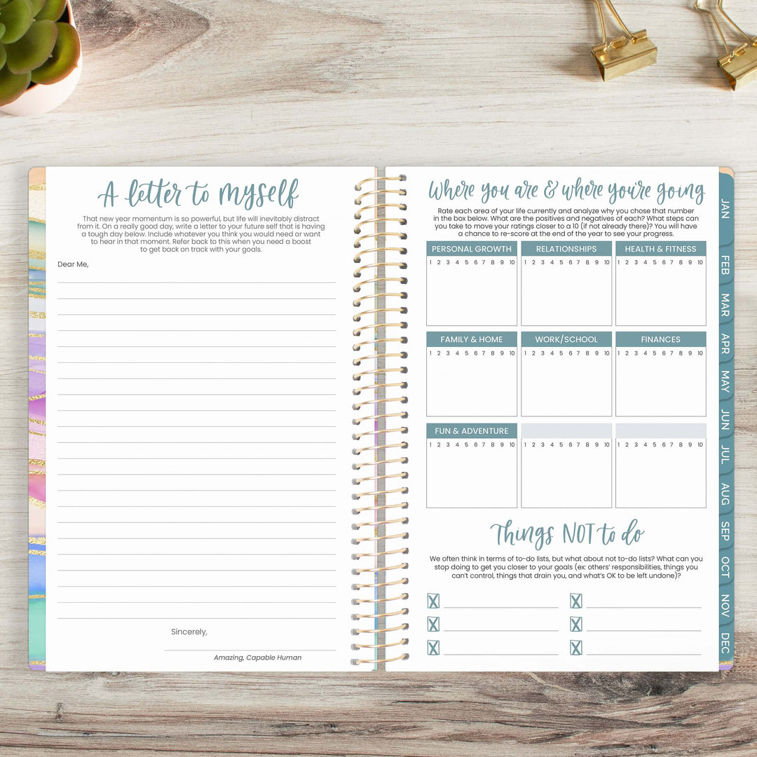 2025 Soft Cover Planner, 5.5" x 8.25", Watercolor Waves