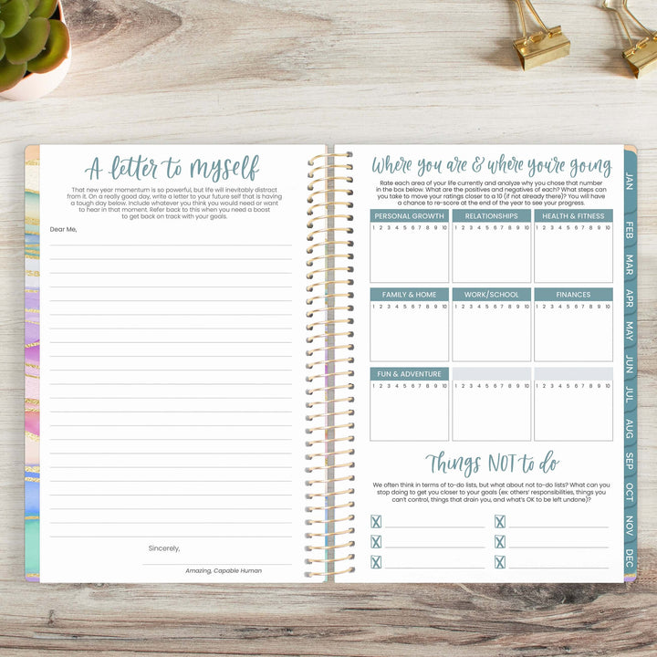 2025 Soft Cover Planner, 5.5" x 8.25", Watercolor Waves