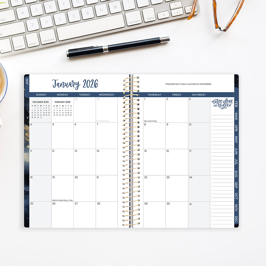 2026 Soft Cover Planner, 5.5" x 8.25", Midnight Sky